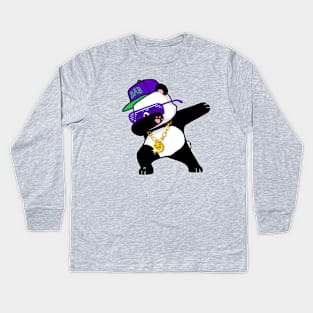 Dabbing Panda Funny Shirt Dab Hip Hop Kids Long Sleeve T-Shirt